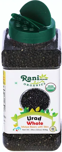 Miniatura 7 de Rani Organic Urid/Urad Entero Negro (frijoles mate con piel) Lentejas indias 32oz (2 libras) Tarro PET de 32.03 oz ~ Todo natural Vegano Apto