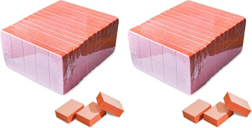 Miniatura 4 de Karlash Mini lima de bloque de tampón naranja para uñas, grano 80/100, 2 caras (130 unidades)