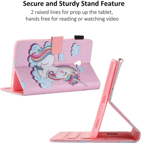 Miniatura 2 de Dteck Funda tipo libro para Galaxy Tab A 8.0 (SM-T380/T385) de 8 pulgadas (modelo 2017) con soporte (ángulos de visión ajustables)/ranuras