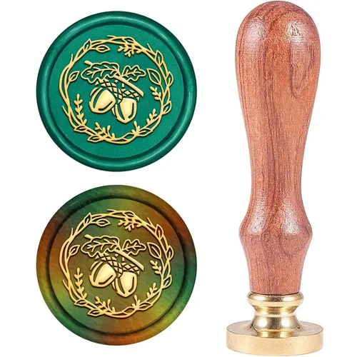 Miniatura 7 de CRASPIRE Sello de cera de Navidad con diseño de copos de nieve, cornamenta de árbol, retro, 0.98 pulgadas, latón extraíble con mango de madera