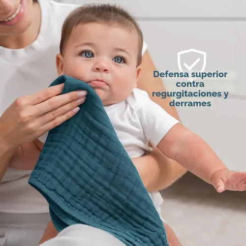 Miniatura 4 de Comfy Cubs - Juego de paños de muselina para eructos de 20 x 10 pulgadas, paquete de 10, tamaño grande, 6 capas, 100% algodón, absorbentes, seguros