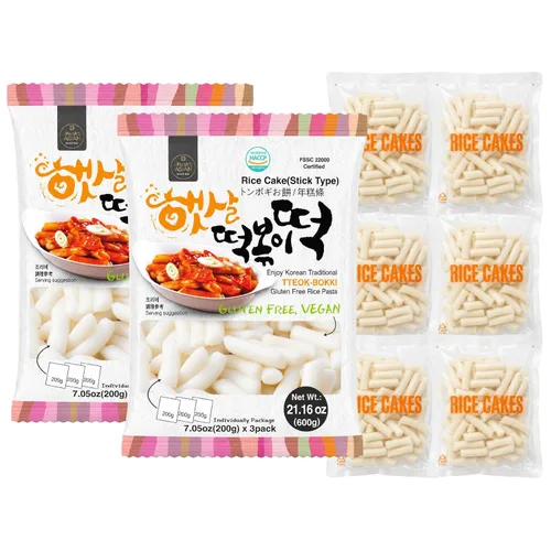 Miniatura 11 de Unha's Asian Snack Box - Pastel de arroz coreano - 1 paquete (3 paquetes individuales) vegano sin OMG sin gluten Tteok Pasta21.16 oz