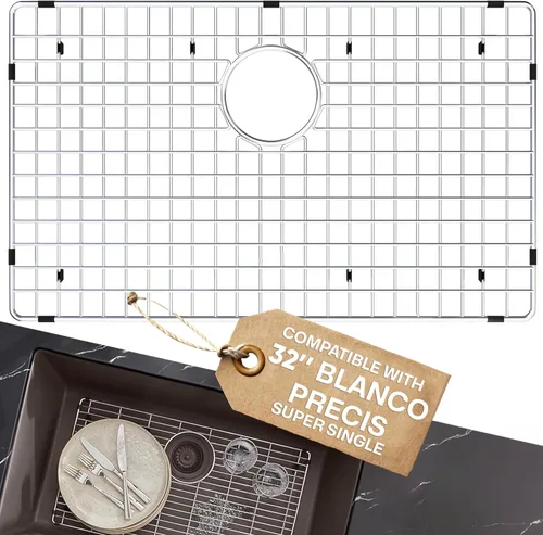 221206 Rejilla de fregadero – Solo compatible con [32 pulgadas BLANCO PRECIS SUPER SINGLE] – Tamaño de rejilla de fregadero [27.6 x 14.6 pulgadas] –