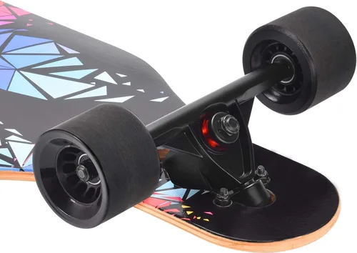 Miniatura 5 de Patineta longboard de 41 pulgadas, 8 capas, de arce natural, patineta completa para andar, cortar, hacer estilo libre y descender colinas