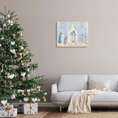 Miniatura 3 de Stupell Industries 'Nativity Barn Stable Scene', placa artística de pared, 15 x 10 pulgadas, fácil de colgar y resistente, fabricada en Estados