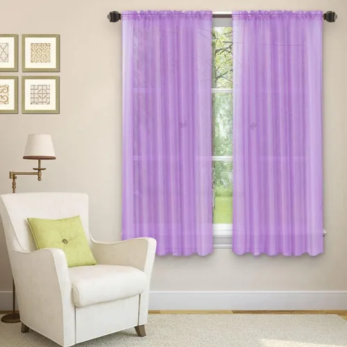 Miniatura 6 de Golden Linens LLC Juego de 2 paneles transparentes de color gris para ventana, bolsillo para barra, 54 pulgadas de ancho x 84 pulgadas de largo cada