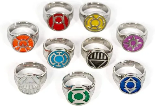Miniatura 5 de DC Comics Green Lantern Power Anillos de espectro emocional Incluye 9 anillos ajustables con cada emoción, Verde