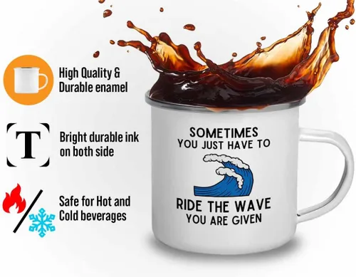 Miniatura 3 de Taza de surfing camper de 12 onzas – Ride the wave – Regalos para entusiastas del surf, deportes acuáticos, tabla de surf, atletismo, pasatiempos