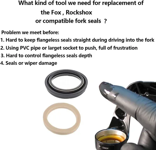 Miniatura 3 de Herramienta de instalación de sello de polvo de 1.496 in, guía de limpiaparabrisas de polvo, compatible con Fox 38 Rockshox Domain Zeb Fork