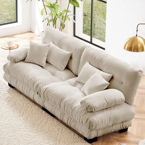 Miniatura 15 de KEIKI Sofá modular de 94 pulgadas con 4 almohadas, cómodo juego de sofá biplaza Cloud para sofá de asiento profundo suave y profundo, sofá biplaza