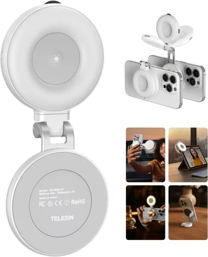 Miniatura 12 de TELESIN Kit de Agarre Magnético Master para iPhone 17 Pro Max, Kit de Agarre de Cámara de Teléfono Powergrip con Batería Integrada de 3200mAh