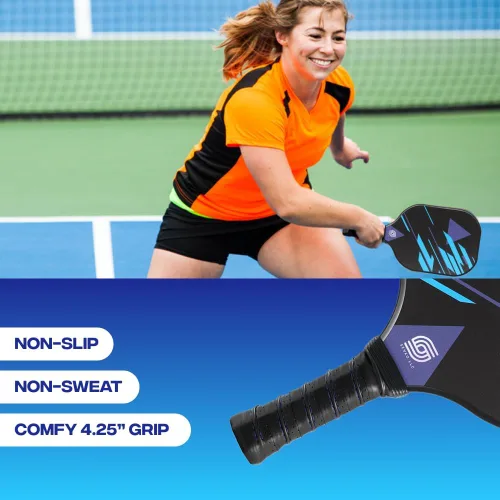 Miniatura 5 de Sevko - Juego de 2 palas de pickleball con superficie de fibra de vidrio, 4 bolas de pickleball y bolsa de transporte, paleta de pickleball