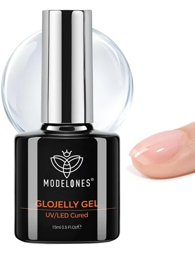 Miniatura 16 de Modelones Esmalte de uñas en gel con purpurina, acabado brillante ultra fino blanco con aurora, purpurina transparente, acabado brillante con A1