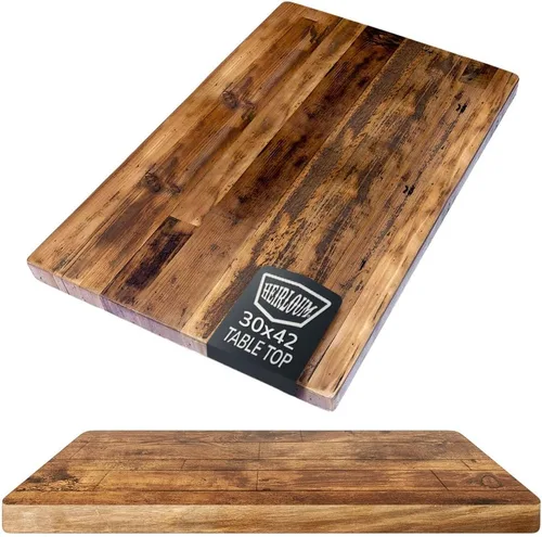 Miniatura 36 de Mesa de madera recuperada, pieza de madera reciclada rústica perfecta para cocinas, comedor y mesas auxiliares
