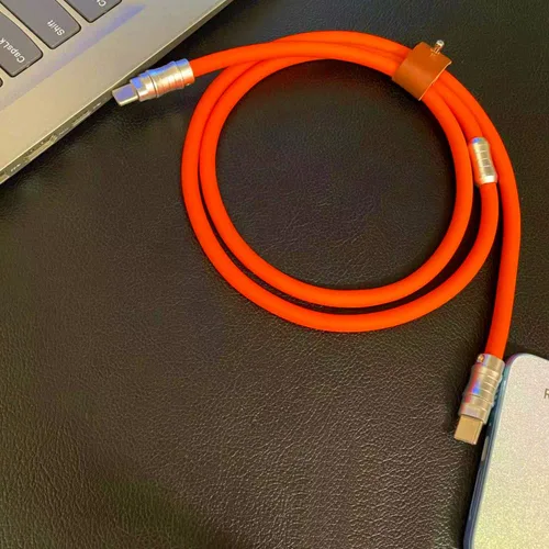 Miniatura 8 de WLGQ Geek - Cable de carga universal USB C a C de estilo industrial hecho a mano, material de silicona líquida agradable a la piel, cable de carga