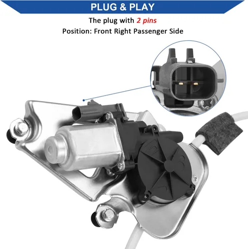 Miniatura 4 de Obaee Conjunto de regulador y motor de la ventana eléctrica del lado delantero compatible con Jeep Liberty KJ 2002-2006