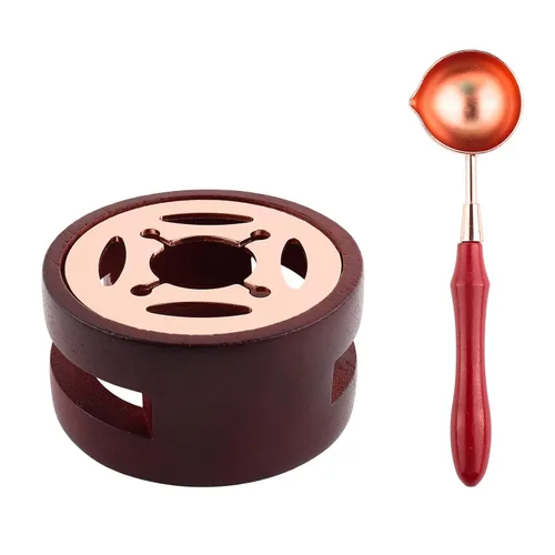 Briartw Horno de fusión de cera con cuchara, kit de inicio de sello de cera, paquete de sellado de cera, cuchara calentadora de cera para tarjetas,