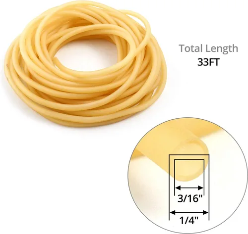 Miniatura 4 de QWORK Tubo de goma de látex natural de 33 pies, 1/4 de pulgada de diámetro exterior de 3/16 pulgadas, tubo de laboratorio para el hogar, escuela