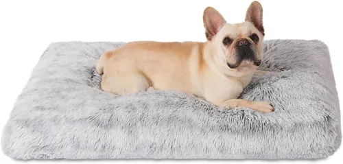 Miniatura 9 de Bedfolks Cama Impermeable para Jaula de Perro, Cama de Felpa para Perros con Funda Lavable Extraíble, Almohadón de Jaula de Perro de Piel Sintética