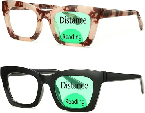 willochra 2 anteojos de lectura cuadrados bifocales con bloqueo de luz azul TR90 para mujeres y hombres, lectores de computadora, fatiga ocular,