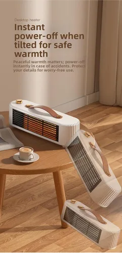 Miniatura 5 de Calentador portátil de calentamiento rápido de 800W, calentador de espacio multifuncional con protección contra sobrecalentamiento ajustable de 2