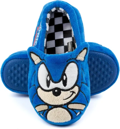 Miniatura 5 de Sonic the Hedgehog Pantuflas de felpa bordada con cara 3D para niños, Azul