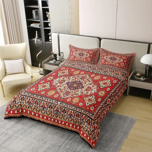 Miniatura 2 de Juego de ropa de cama 100% algodón exótico con funda de edredón individual, diseño tribal, suroeste americano, étnico, bohemio, abstracto