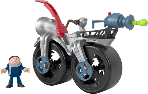 Fisher-Price Imaginext Minions Gru's Rocket Bike, figura de personaje y juguete de empuje para niños preescolares de 3 a 8 años