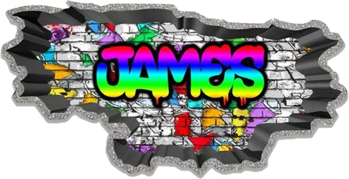 Miniatura 18 de Calcomanía de pared de graffiti con borde de hormigón profundo, calcomanía de vinilo personalizada (MYS107-S)