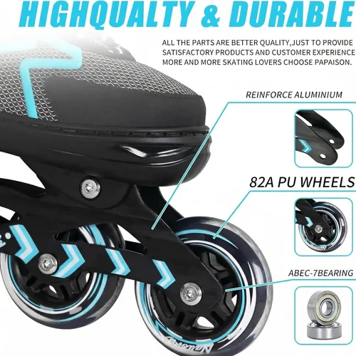 Miniatura 2 de Patines en línea Nattork ajustables para adultos y adolescentes, patines con cuchillas para interior y exterior para niños, principiantes Verde