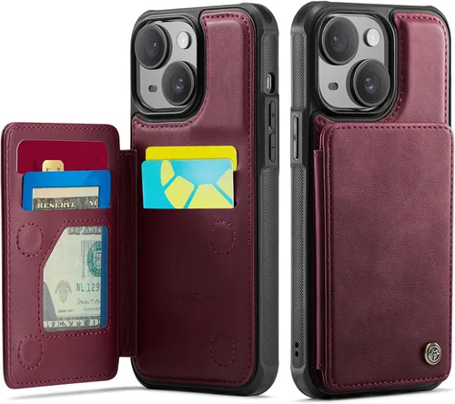 Miniatura 16 de Vinich Funda tipo cartera para iPhone 11 con tarjetero, bloqueo RFID, ranuras de crédito, función atril, a prueba de golpes, para iPhone 11 de 6.1