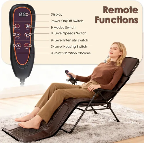 Miniatura 4 de KOCASO Alfombrilla de masaje de cuerpo completo de piel sintética, almohadilla multifuncional para silla de masaje con temporizador de calor