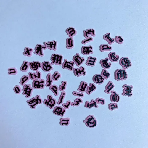 Miniatura 7 de Molde de silicona de resina gótica, colgante de letra inglesa, molde de resina gótica para hacer joyas, llavero de letras epoxi artesanal