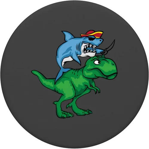 Miniatura 3 de Regalo para el día de la semana con diseño de pirata de tiburón en forma de T Rex – PopSockets Grip y Stand para teléfonos y tabletas