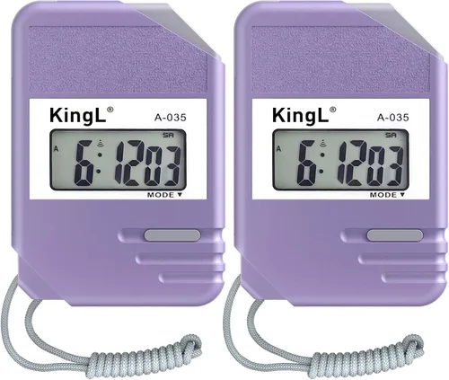 Miniatura 9 de Paquete de 2 cronómetros digitales con pantalla grande, modo de división de regazo, temporizador de mano impermeable para entrenadores, profesores