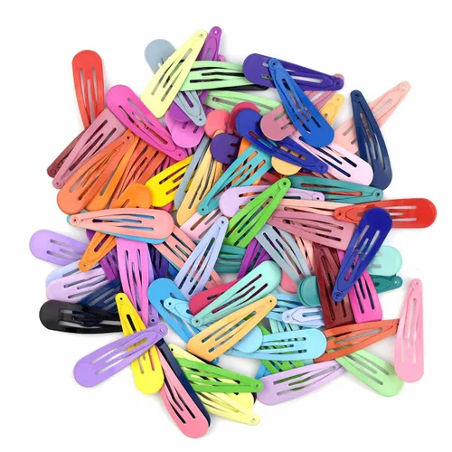 Miniatura 3 de 100 pinzas para el cabello para niñas, pinzas coloridas para el cabello de 2 pulgadas, pasadores de metal antideslizantes en 33 accesorios