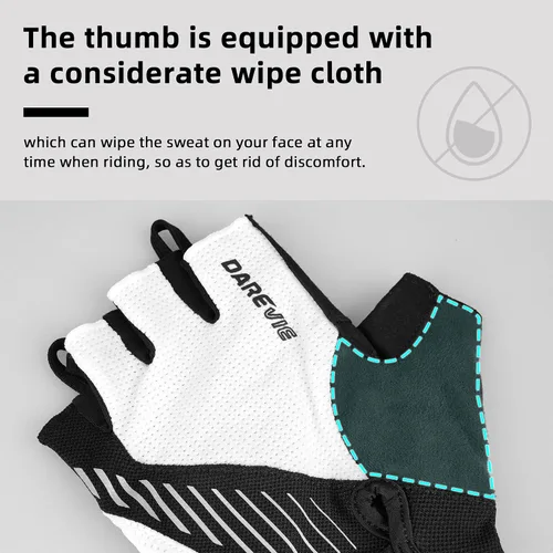 Miniatura 5 de Darevie Guantes de ciclismo MTB de 0.197in con relleno de gel, guantes de bicicleta de medio dedo, guantes de bicicleta antideslizantes