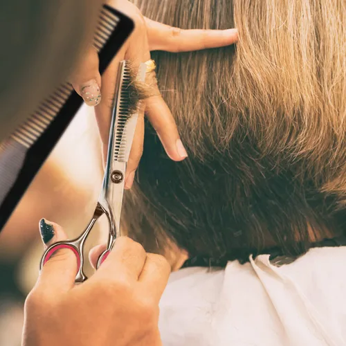 Miniatura 7 de Sirabe Juego de 9 tijeras de corte de pelo, tijeras de adelgazamiento profesional, tijeras de corte de pelo, tijeras texturizantes para peluquería