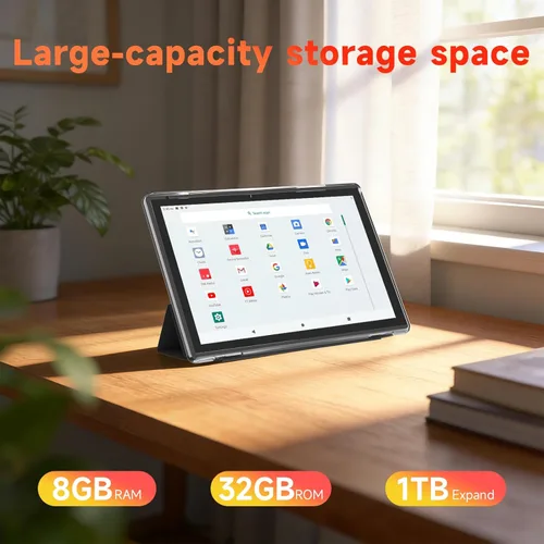 Miniatura 3 de WUIUHOU Tablet Android 15 de 10.1 pulgadas, 8 GB de RAM y 32 GB de almacenamiento, pantalla HD IPS, batería 5G WiFi 6,6000 mAh, cámara dual