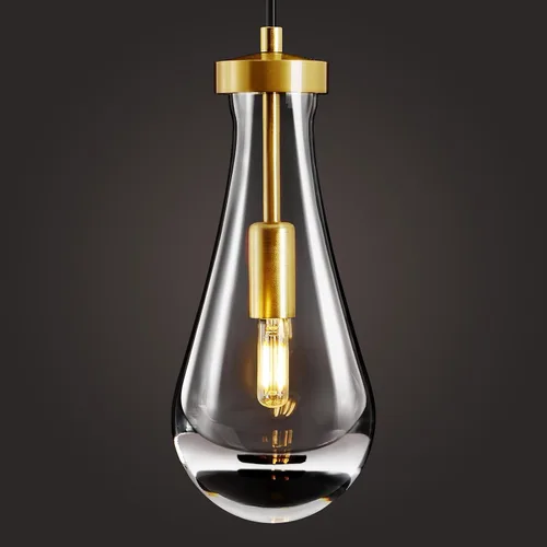 Miniatura 13 de Lámparas Colgantes de Gota de Lluvia para Isla de Cocina: Lámparas de Gota de Lluvia de Cristal de 2 Luces - Lámparas de Latón Dorado para sobre