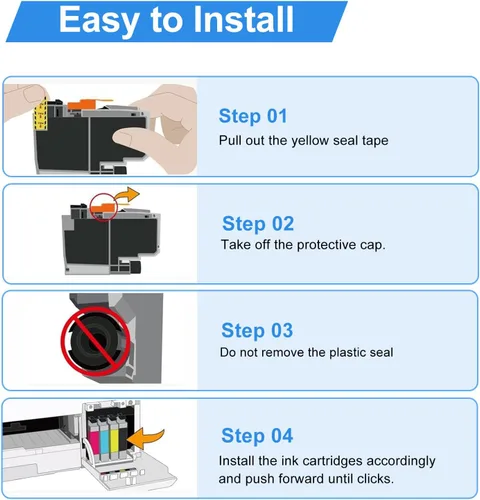 Miniatura 6 de Cartuchos de tinta compatibles LC404 para impresora Brother de repuesto para LC404 LC404 XL, funciona con cartuchos de tinta Brother MFC-J1205W