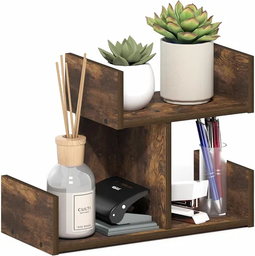 Miniatura 8 de Furinno Hermite Estantería Organizadora de Escritorio Librero, Espresso
