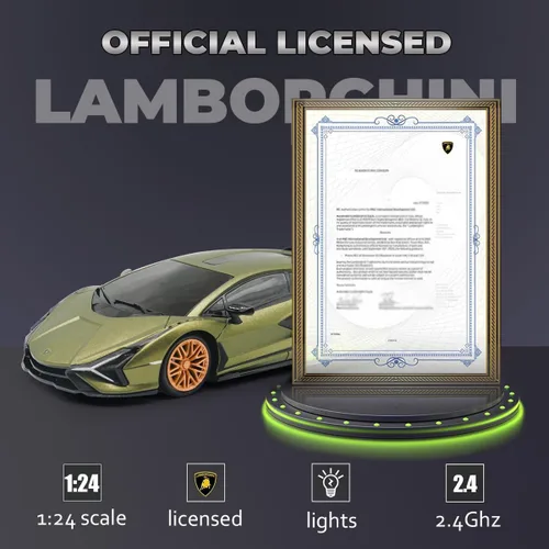 Miniatura 3 de QUN XING Auto a control remoto 1:24 con licencia oficial 2.4GHZ RC Cars Lambo Sport Racing juguete de coche para niños, niños de 4 a 7 años, regalo