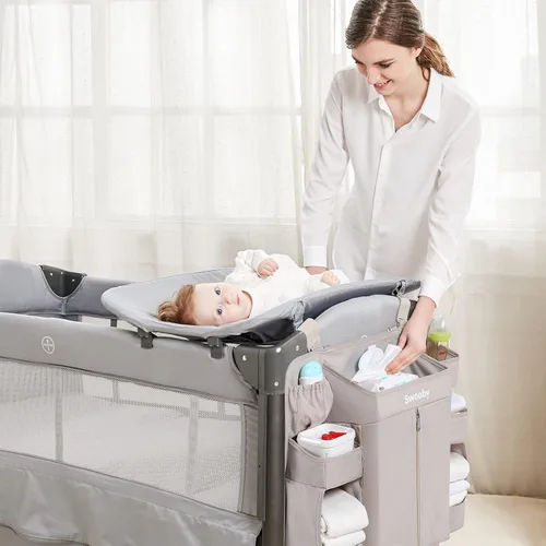 Miniatura 2 de Sweeby Organizador de pañales para cambiador y cuna, apilador de pañales para guardería, organizador colgante para artículos esenciales del bebé