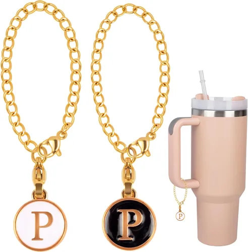 Miniatura 8 de 2 Dijes de Letra I, Accesorios para Taza Stanley Simple Modern, Placa de Identificación de Nombre, Letra Inicial para Mango, Dije Personalizado