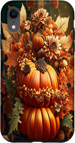 Miniatura 23 de Funda para iPhone 13 Pro Max con diseño de hojas otoñales y calabazas
