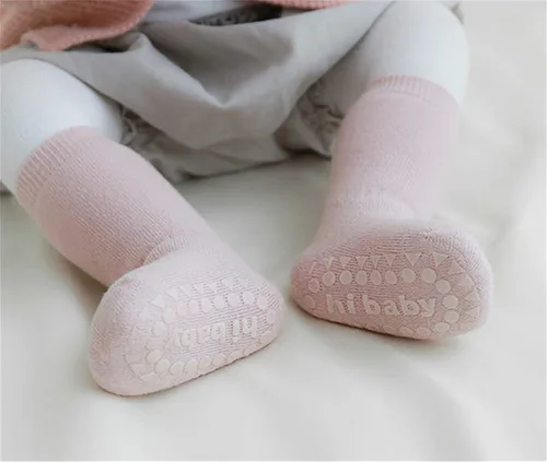 Miniatura 4 de Calcetines antideslizantes para bebé hasta la rodilla antideslizantes para gatear para niñas y niños recién nacidos Multicolorido