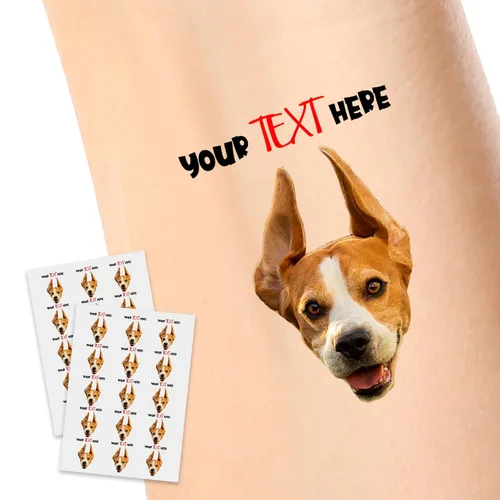 Calcomanías de tatuajes temporales personalizadas, personaliza el tatuaje con nombre y foto de tu amor para fiestas de cumpleaños, Halloween,
