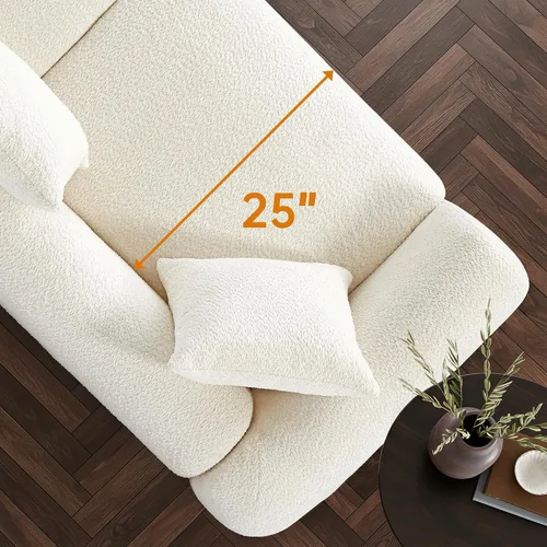 Miniatura 6 de Morden Fort Juego de Sofá Boucle de 2 Piezas, Conjunto de Sofás Tapizados Modernos Duraderos Cómodos Boucle Aptos para Mascotas, Silla sin Brazos