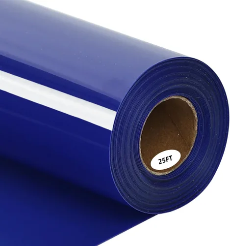 Miniatura 43 de guangyintong Rollo de vinilo de transferencia de calor azul marino, 12 pulgadas x 25 pies, vinilo azul marino para planchar para camisetas, vinilo